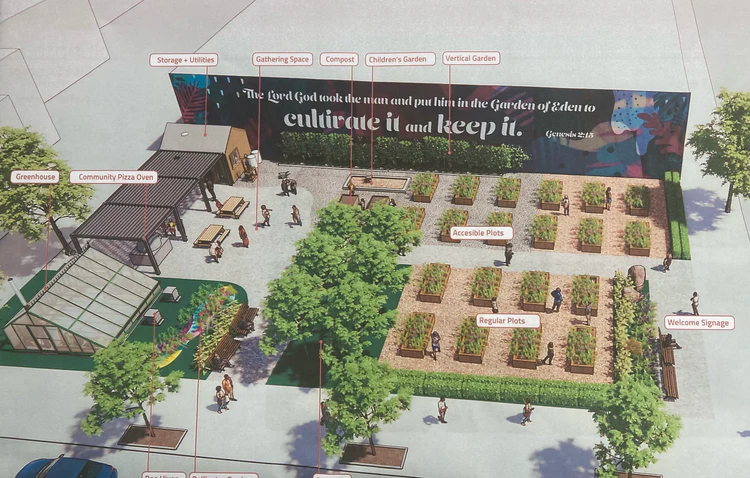 rendering of community garden